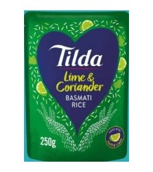 TILDA Steamed Lime and Coriander Basmati Rice 250g Pouch