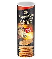 Poppadums/Lentil Chips Hot and Spicy 70g