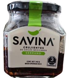 Mexican Crispy Chiles Serrano (Savina) 140g